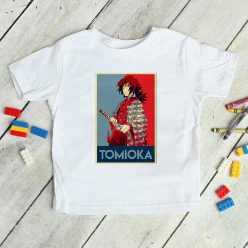 Vintage Anime Manga Demon Slayer T Shirt Kids Kimetsu No Yaiba Tanjiro Kamado Children Tee Clothing Harajuku T-shirt