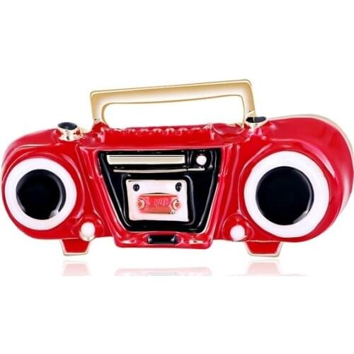 Vintage Retro Radio Brooches Play Music Enamel Pin Badges Brooches Lapel pin Jeans shirt Bag scarf Jewelry Gift wholesale