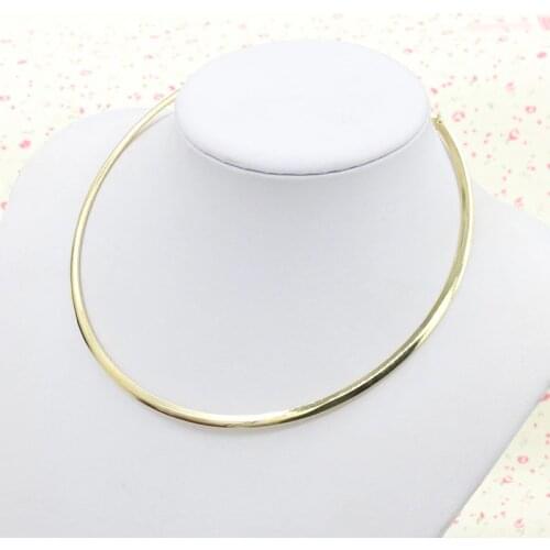 Golden & Silver Plated Metallic Round Necklet Short Golden Chain Linked Punk Style Torques Fashion Women Necklace