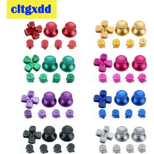 1Set Metal 3D Analog Thumb Stick Joystick Grip Caps + D-pad Action Buttons For Sony Playstation Dualshock 4 PS4 Gamepad Controll