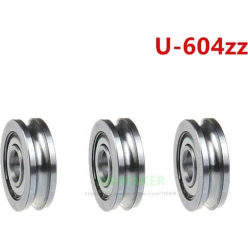 10pcs 4*13*4mm 3D printer U604zz bearing extruder guide wheel U groove guide pulley bearing MK8 extruder