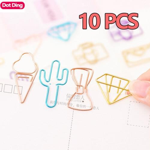 10 PCS Decorative Bookmarks Clips Kawaii Stationery Binder School Office Accessories
