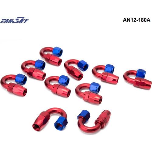 10PCS/LOT AN12 180 Degree Hose End Fitting/Oil Fuel Line Adapter AN12-180A