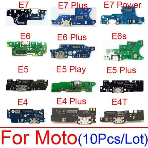 10Pcs USB Charger Dock Connector Board For Mototrola Moto E7 E6 E5 E4 Plus Play E7 Power E4T E3 Charging Jack Board Repair Parts