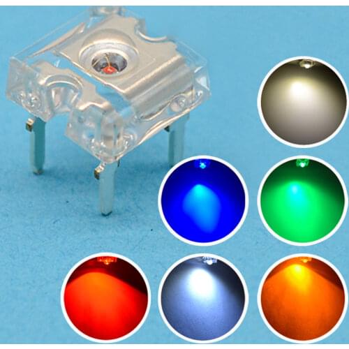 100pcs 3mm White Red Green Blue Yellow Piranha Super flux Diode LED Dome Led Lamp Wide Angle Super Bright Leds 4-Pin Diodes Bulb