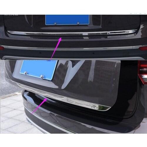 2017 FOR Volkswagen Teramont tail door trim stainless steel decoration under the modified bar anti-collision after the trim