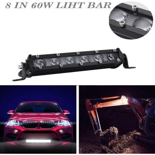 8 Inch LED Work Light Bar 60W Truck Off Road Spotlight Driving Lights LED Pods Spot Beam