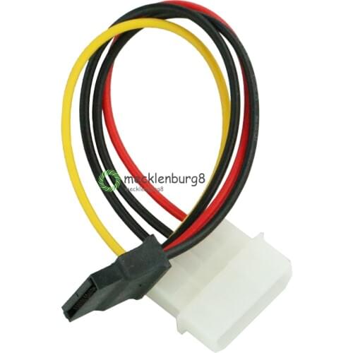 2pcs / lot 4 Pin IDE Molex Male to 15 Pin Serial ATA SATA Hard Disk Power Adapter