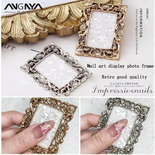 ANGNYA 1Pcs Professional Retro Nail Art Manicure Display Frame Multifunction Salon False Nail Tips Display Stand Manicure Tools