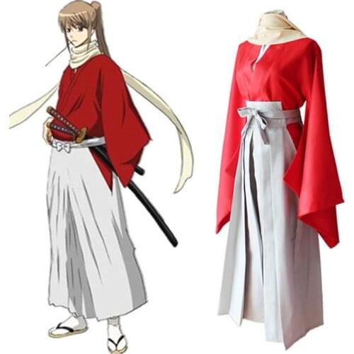Anime Gintama Silver Soul Cosplay Okita Sougo Kimono Shinsengumi Uniform Halloween Party Outfit Clothing Costume