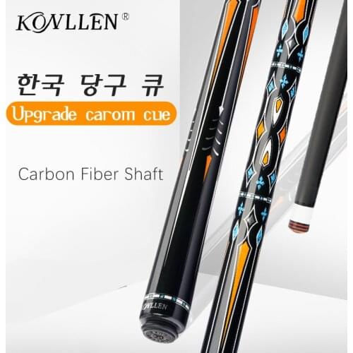 KONLLEN Carom Cue 3 Cushion Cue Carbon Fiber Carom Cues Shaft 12mm 142cm Stick Radial Pin Joint Technology Billiard Korea