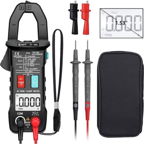 Wireless Clamp Meter Smart True RMS Auto-Ranging 6000 Counts Digital Multimeter Diode Temperature with Flashlight