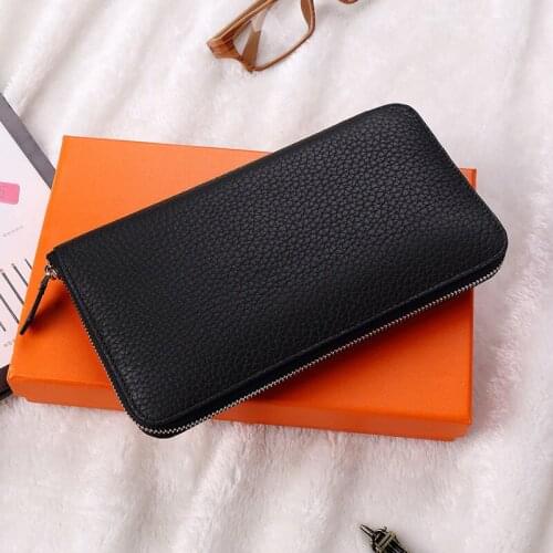 Designer wallets famous brand women wallet genuine leather Zipper Solid Long purse High Capacity Cell Phone Bag luxury design