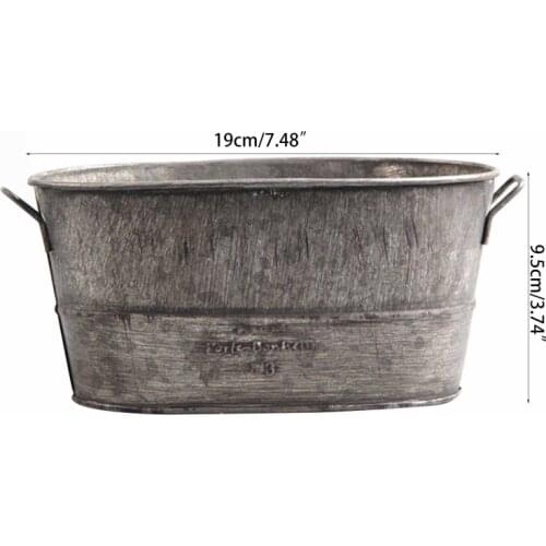 Garden Plant Pot Decorative Vintage Succulent planter Zinc coat Bucket Boxes Flower Pot Barrel Patio Yard Gardening Home P15D