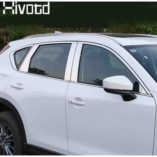 Hivotd For Mazda CX-5 CX5 2017 2018 2019 Car Full Window Trim Decoration Strips Stainless Steel Exterior accessories Car Styling