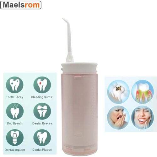 Oral Irrigator USB Rechargeable Water Flosser With 4 Nozzles Portable Dental Water Jet 4.5oz Water Tank Waterproof Teeth Cleaner