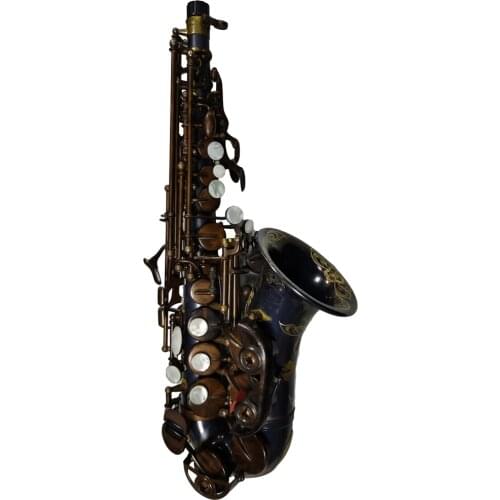 Curved soprano saxophone Skyblue color body Vintage color key