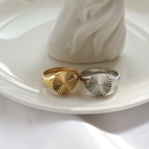 Joolim High End PVD Plated Sunshine Burst Rings for Women Stainless Steel Jewelry