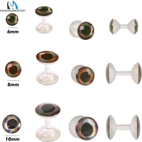 Maximumcatch 25pc Fly Tying Weightless Dumbbell Eyes 6mm/8mm/10mm 4D Realistic Resin Eyes Fly Tying Materials