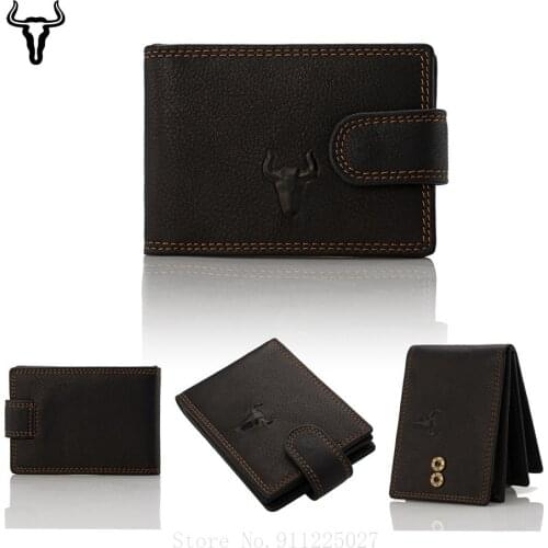 Xiaomi Fashion Mens Card Case Leather Drivers License Card Holder Top Layer Cowhide Buckle Coin Purses Multi-card RFID Wallet
