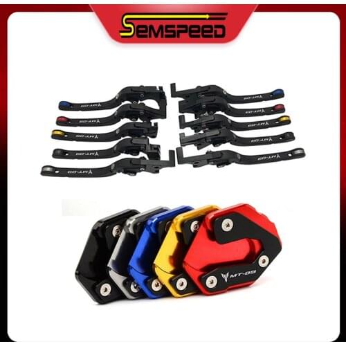 Motorcycle Clutch Brake Levers SEMSPEED Side Stands Pads Kit For Yamaha MT 09 FZ 09/SR 2014-2020 FJ-09 MT-09 Tracer 2015-2020