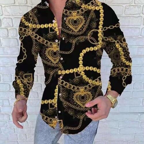 2021 Mens Autumn Holiday Floral Casual Shirt Spring Long Sleeve Slim Casual Dress Shirt Streetwear Social Party Clothes