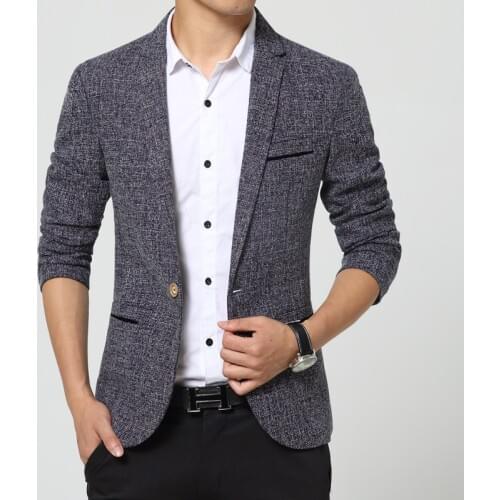 Mens Korean Style Blazers and Jacket Slim Fit Solid Casual Suits Jacket Men Dress Suits Terno Masculino Plus Size Male FS-169