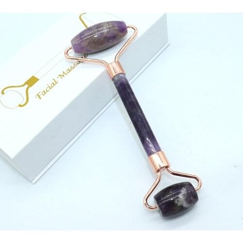 Natural Amethyst Face Roller Crystal Mineral Quartz Stone Massager Face Body Neck Eye Skin Care Massage Health Detox Lifting