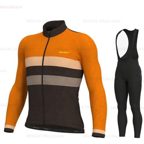 New 2021 Men Spring Autumn Long Sleeve Cycling Jersey Set MTB Bicycle Outdoor Sportswear Breathable Quick Drying 19D Gel Pad