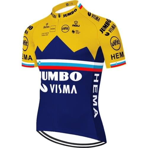 2020 new JUMBO VISMA champion Cycling Jersey Summer Mountain Bicycle maglia ciclismo uomo Sportswear shirt