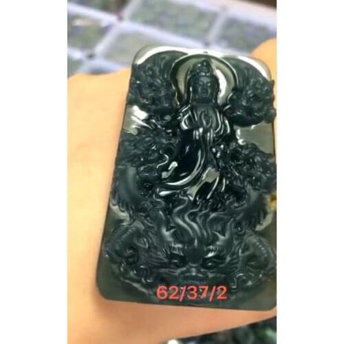 Natural Myanmar jade A HandCarved guan yin Buddha emperor green jade pendant jade necklace pendants jewelry jade necklaces woman