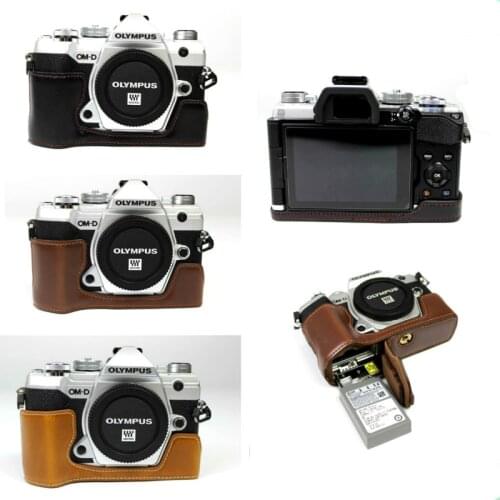 Suitable for Olympus EM5 Mark iii camera bag EM5 33 generation protective leather half-set shell base