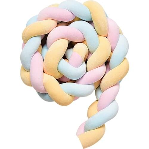 Cushion Soft Knot Pillow Fence Knotted Crib Protector Woven Danish Cama Infantil Multicolor Decor Home Unisex Three Strands