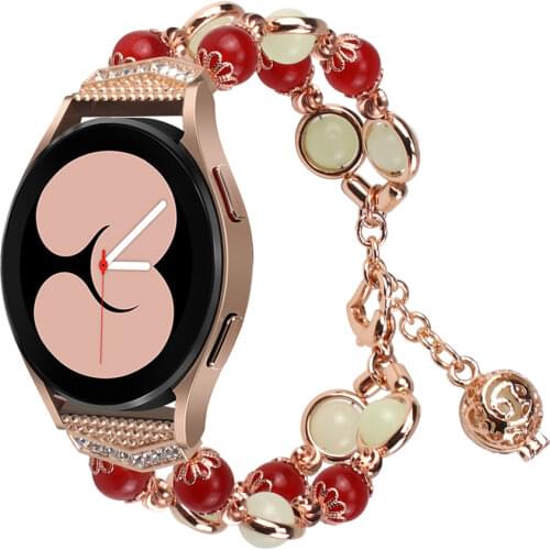 Agate Luminous Bracelet For Samsung Galaxy Watch Active 2 Strap 20/22mm Band Watch 3 41mm 42mm Gear S3 Female Jewelry Watchbands