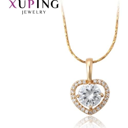Xuping Romantic Heart Shaped Necklace Lovely for Women Thanksgiving Jewelry Gifts 44981