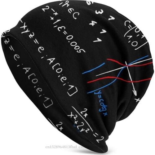 Math Script Handwriting Skullies Beanies Caps Physics Equations Classic Knitting Hat Winter Warm Bonnet Hats Men Womens Ski Cap