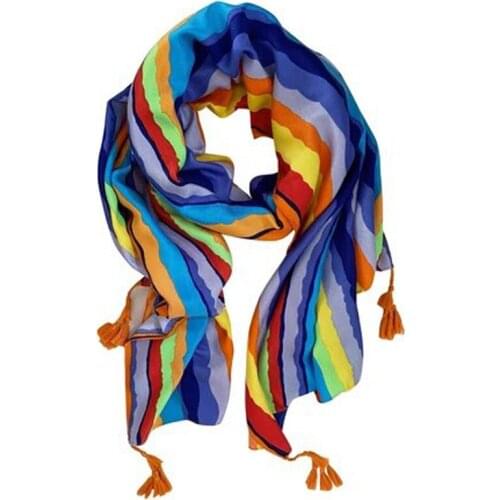 2021 New Cotton Stripe Pattern Tassel Scarves Shawls Soft Polka Head Wrap Hijab Free Shipping
