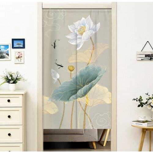 Chinese-style Door Curtain Household Bedroom Partition Curtain Block Feng Shui Half of Kitchen Toilet Entrance Curtain Noren