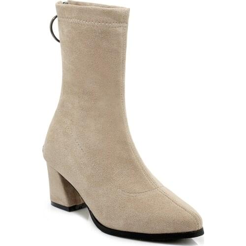 Wind 2018 autumn/winter fashion thick with high heels pointed boots in 40-4800 by 18830