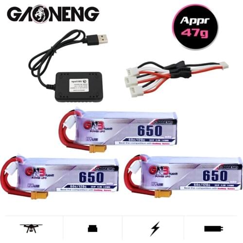 GNB 3S 650mAh 11.4V 60C/120C HV Lipo battery Charger Set With XT30 Plug for FPV Racing Drone 4 axis UAV RC Quadcopter RC Drone