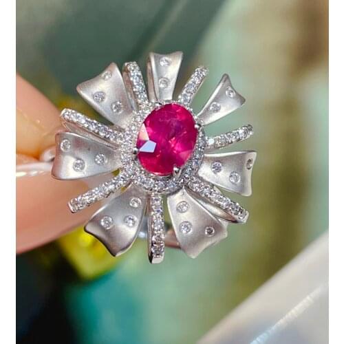 LR Pink Sapphire Ring Real Pure 18 K Natural Pink Padparadscha Sapphire Gemstones 1.02ct Diamonds Stone Female Ring