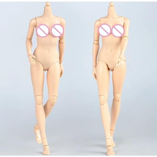 1/6 Female figure semi-silicone body suntan pale skin body big breasts 12 inch action figure body