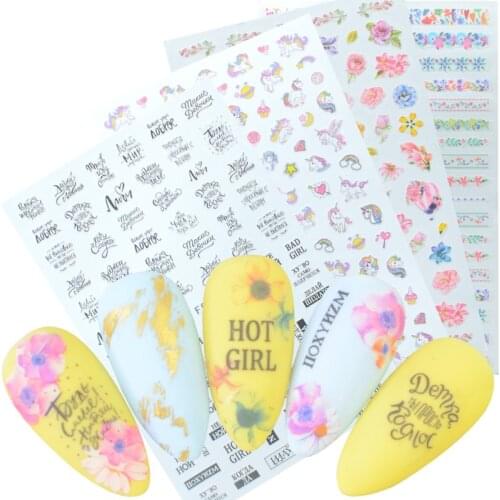 1pc Black Letter Nail Slider 3d Super Thin Sticker Strip Tape Foil Wrap Adhesive Decals for Nail Art Designs Manicure Decoration