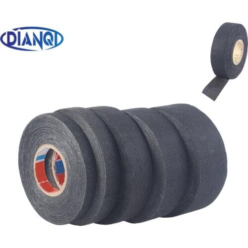 1pc Width 9/15/19/25/32MM Length 15M Heat-resistant Adhesive Cloth Fabric Tape For Car Auto Cable Harness Wiring Loom Protection