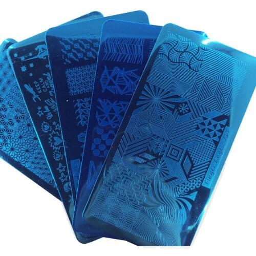 1PCS Animal/Floral Flower/Striped Wave/ Nail Art Stamping Plates DIY Round/Rectangle Stamp Manicure Template Stencil Tools Finga