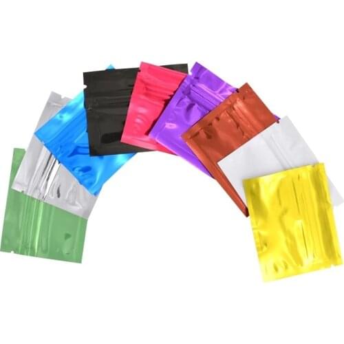 100Pcs/Lot Aluminum Foil Food Bag Zip Lock Valve Packaging Bags Snack Bean Tea Package Bags Self Seal Ziplock Zipper Mylar Bag