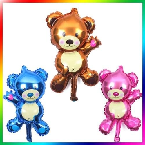3pcs/lot Cute Boy&Girl Birhtday Party Balloons Mini Teddy Bear Childrens Toys Decoration Foil Balloons Cartoon Helium Balloon