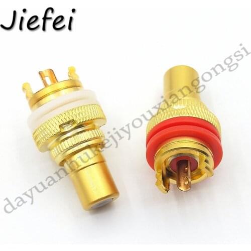 4-100pcs High quality new Gold RCA Jack Terminals pom insulation RCA Socket Adapter AV Terminal Phono copper Connector