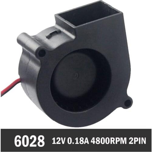 50Pcs Gdstime 12V 60mm 60mm x 28mm Blower Fan DC Brushless Turbine Blower Cooling Cooler Heatsinks Cooling Radiator Fan 6028