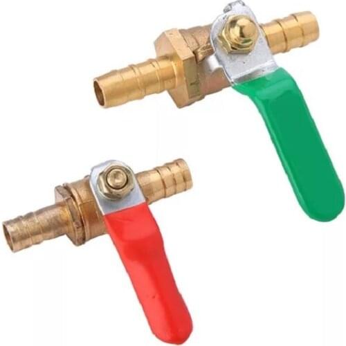 6/8/10/12mm Hose Direct, Switch Brass Ball Valve, Red And Green Handle, For Pneumatic, Oil, Gas Pipe For Switching Pipe Fittings